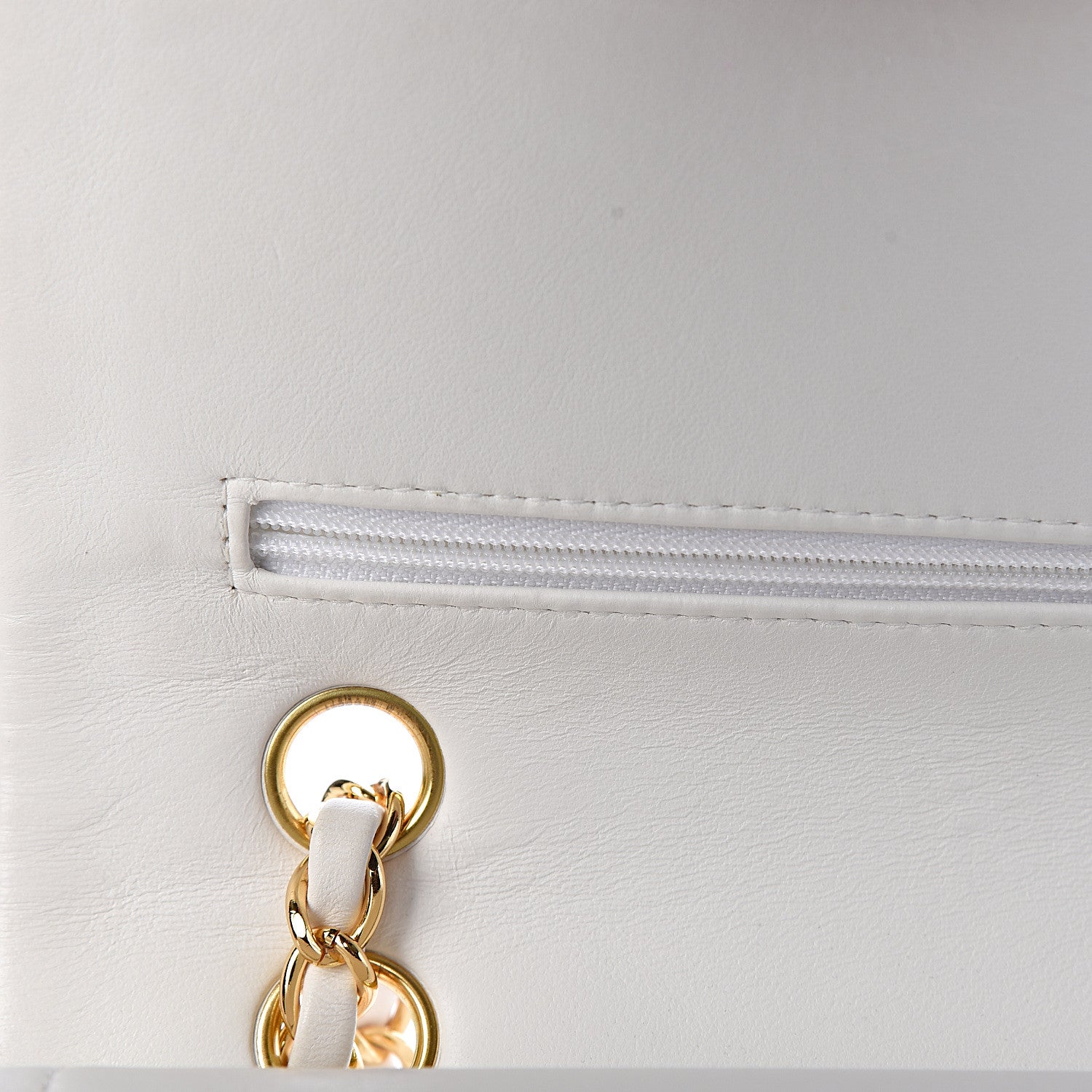 Chanel Lambskin Quilted Medium Double Flap White 16 of 17