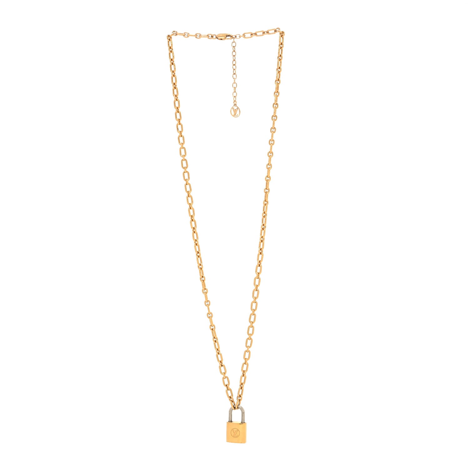 Louis Vuitton Lock Me Pendant Necklace Gold 3 of 5