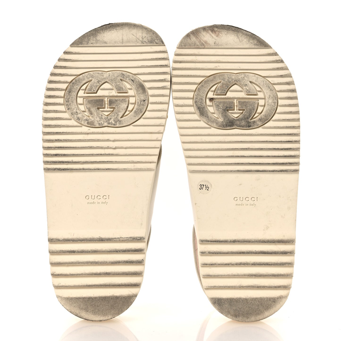 Calfskin Elizabeth Nappa Charlotte Logo Slingback Sandals 37.5 Mystic White Platino