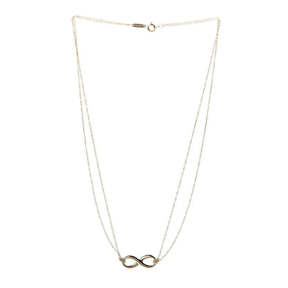 Tiffany 18K Yellow Gold Infinity Double Chain Pendant Necklace 3 of 6