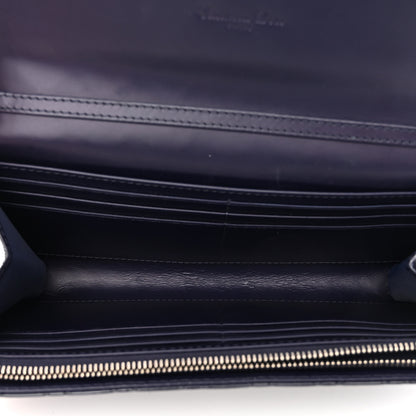Christian Dior Patent Cannage Chain Wallet Navy Blue 5 of 10
