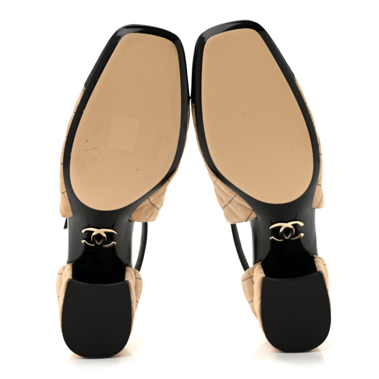 Chanel Suede Kidskin Patent Cap Toe Quilted Mary Jane Flats 40 Beige Black 6 of 10