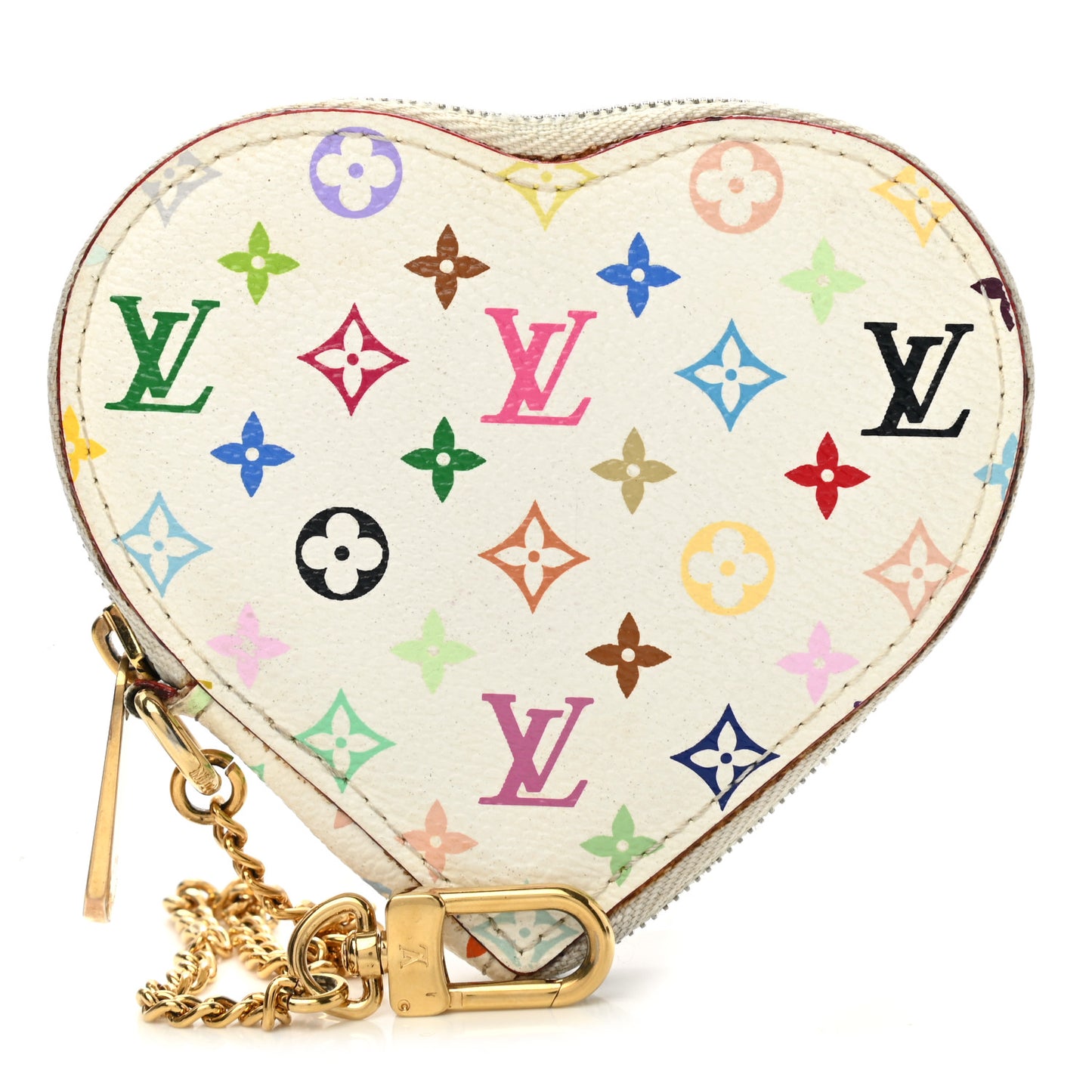 Monogram Multicolor Coeur Heart Coin Purse White