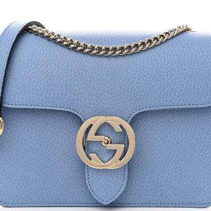 Gucci Dollar Calfskin Small Interlocking G Shoulder Bag Mineral Blue 7 of 9