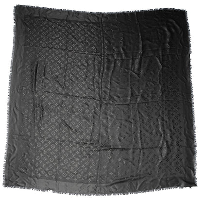 Louis Vuitton Wool Silk Monogram Shawl Anthracite 2 of 4