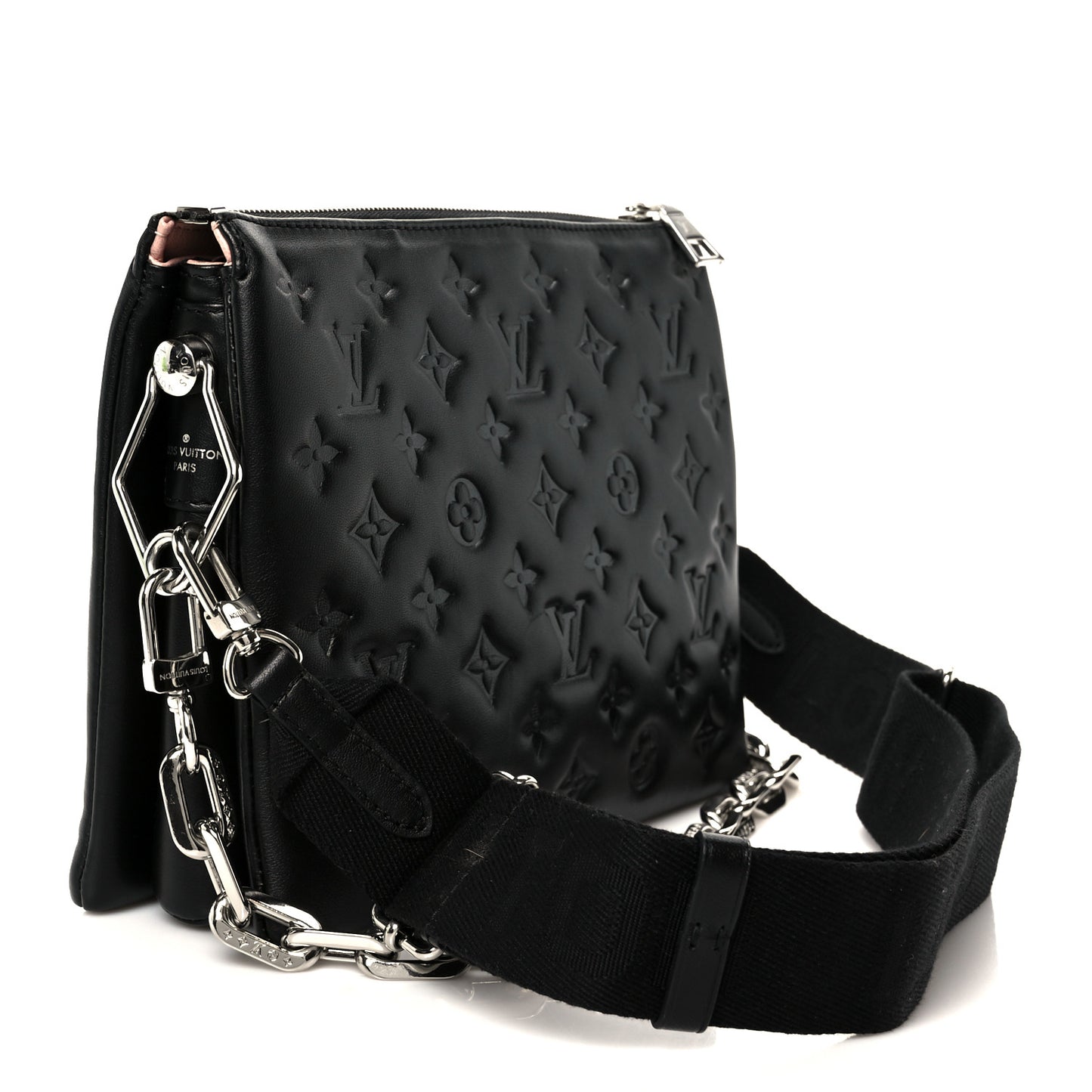Lambskin Embossed Monogram Coussin PM Black