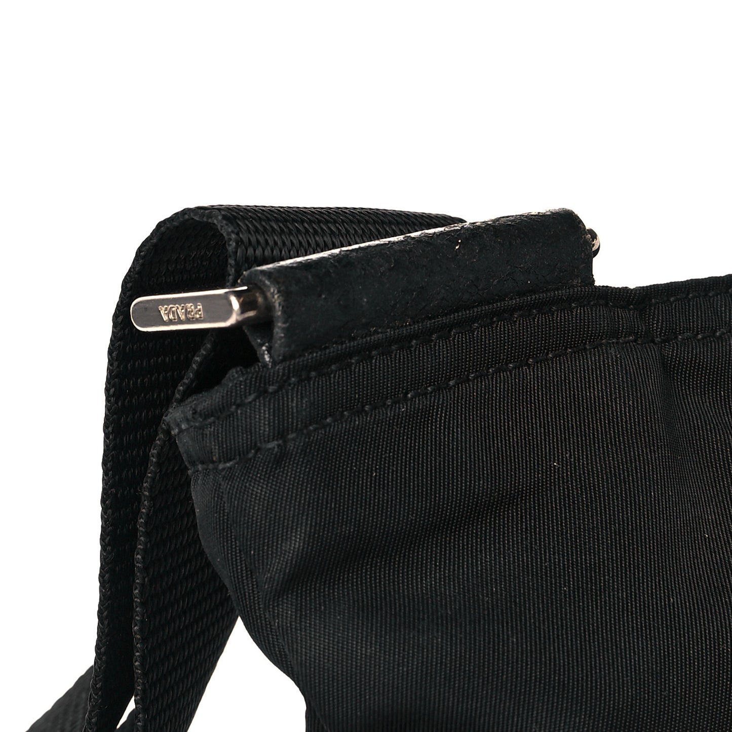 Nylon Vela Flat Messenger Bag Black