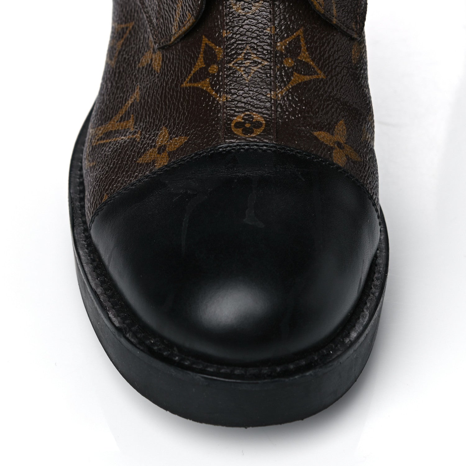 Louis Vuitton Calfskin Monogram Wonderland Flat Ranger Boots 39 Black 8 of 19