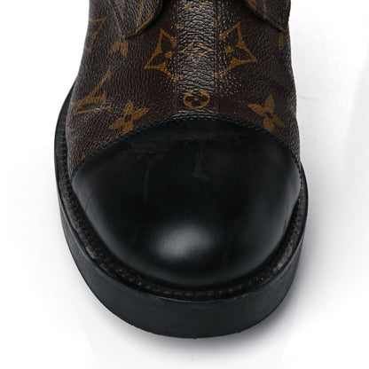 Louis Vuitton Calfskin Monogram Wonderland Flat Ranger Boots 39 Black 8 of 19