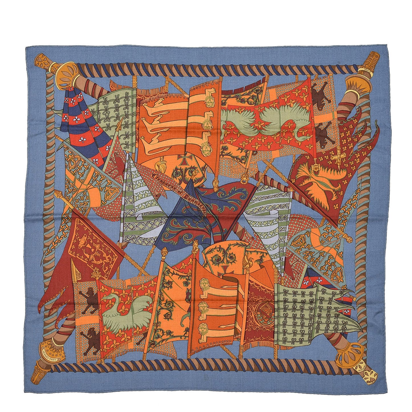 Cashmere Silk Etendards et Bannieres Scarf 90