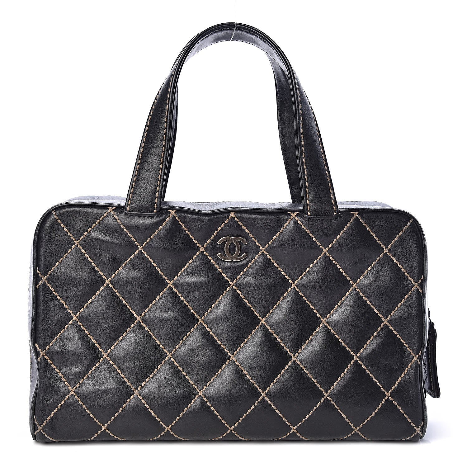 Chanel Calfskin Contrast Stitch Surpique Bowler Black 1 of 10