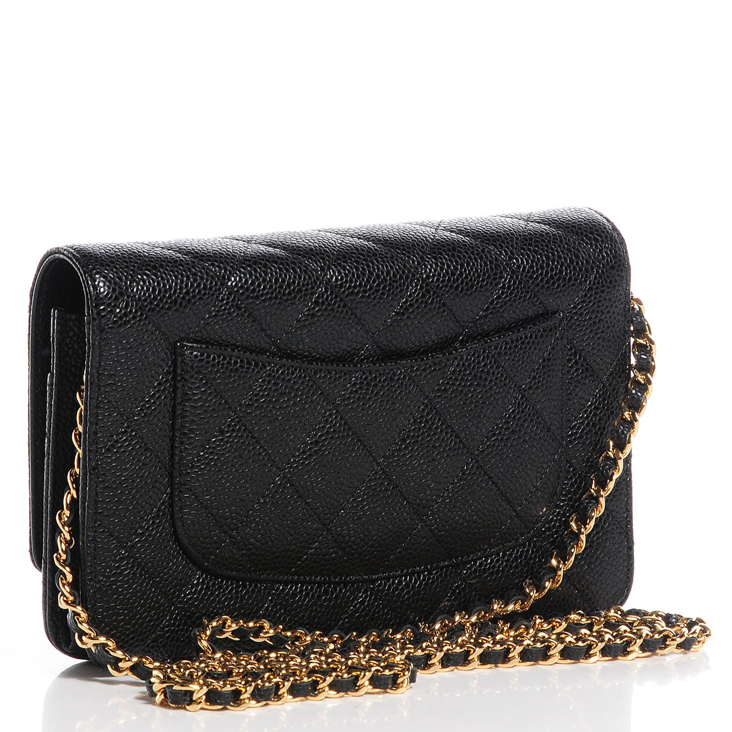 Caviar Quilted Wallet On Chain WOC Black