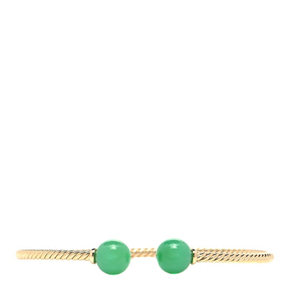 David Yurman 18K Yellow Gold Chrysoprase 8.5mm Solari Bead Bracelet 1 of 5
