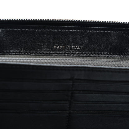 Chanel Lambskin Camellia Embossed Zip Around Organizer Wallet Black 7 of 9