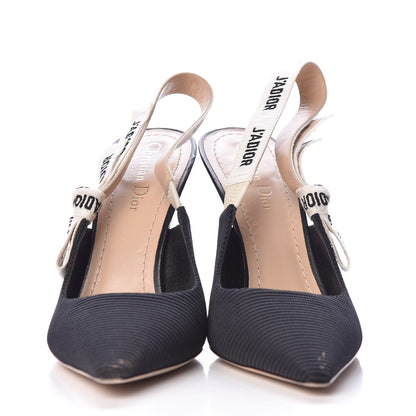 Christian Dior Technical Canvas Ribbon J'Adior Slingback 100mm Pumps 39.5 Black 2 of 15