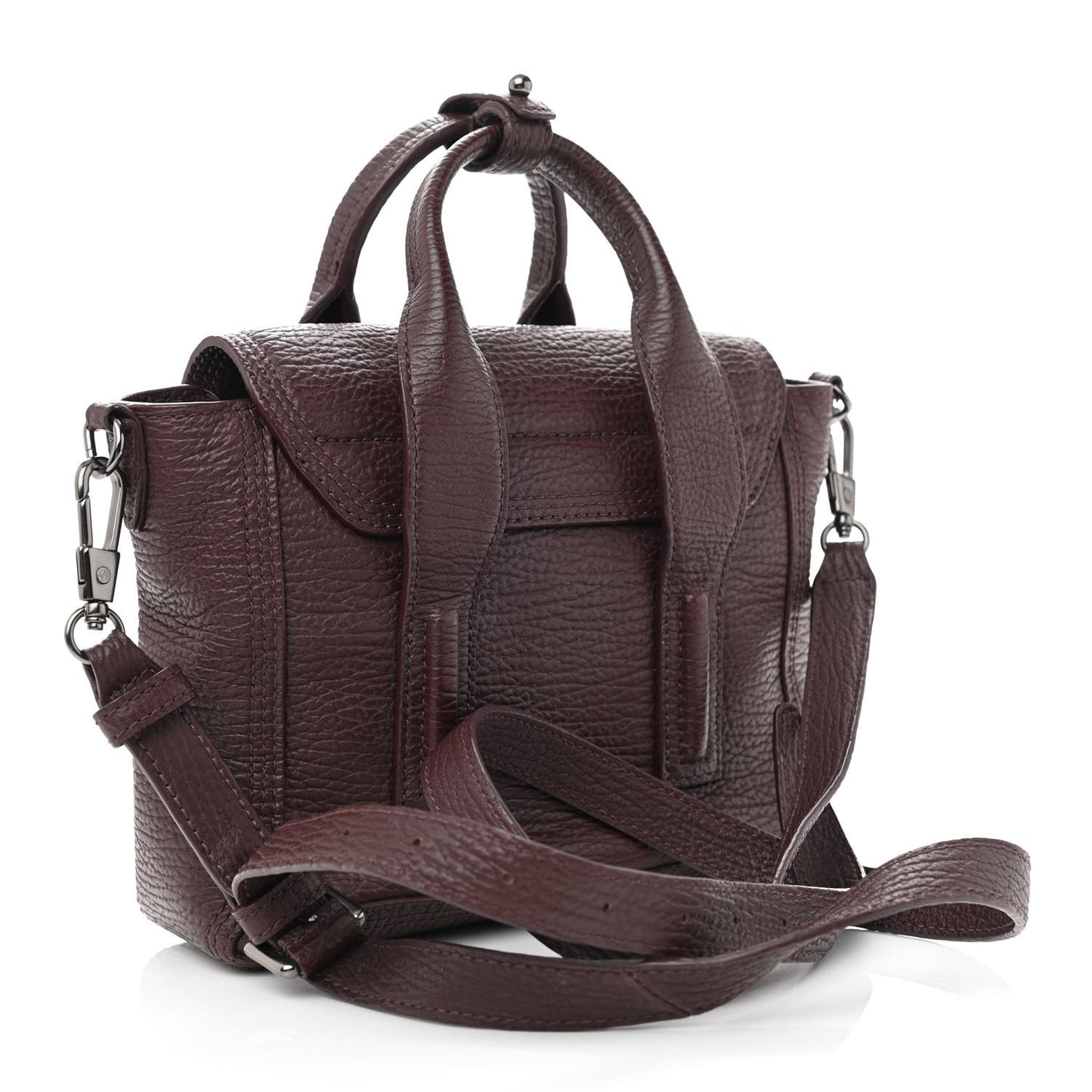 Textured Calfskin Mini Pashli Satchel Burgundy