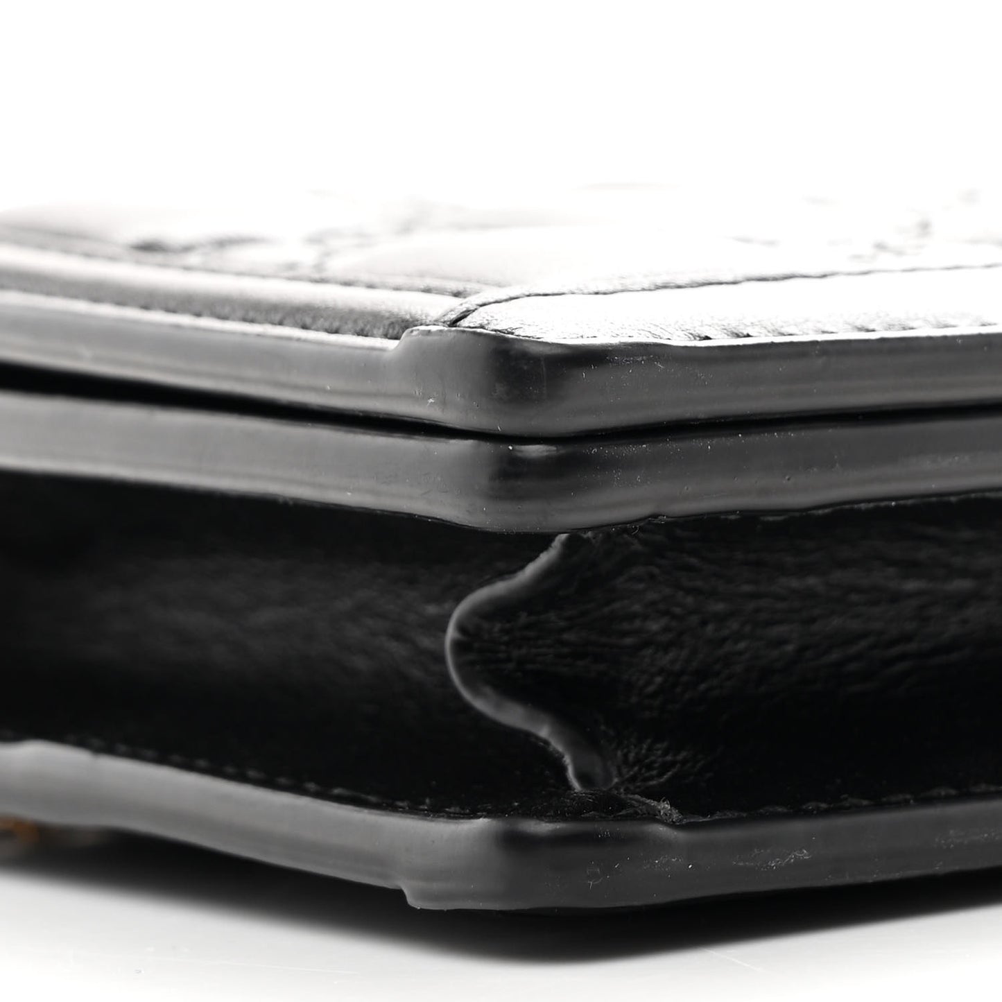 Calfskin GG Matelasse Chain Wallet Black