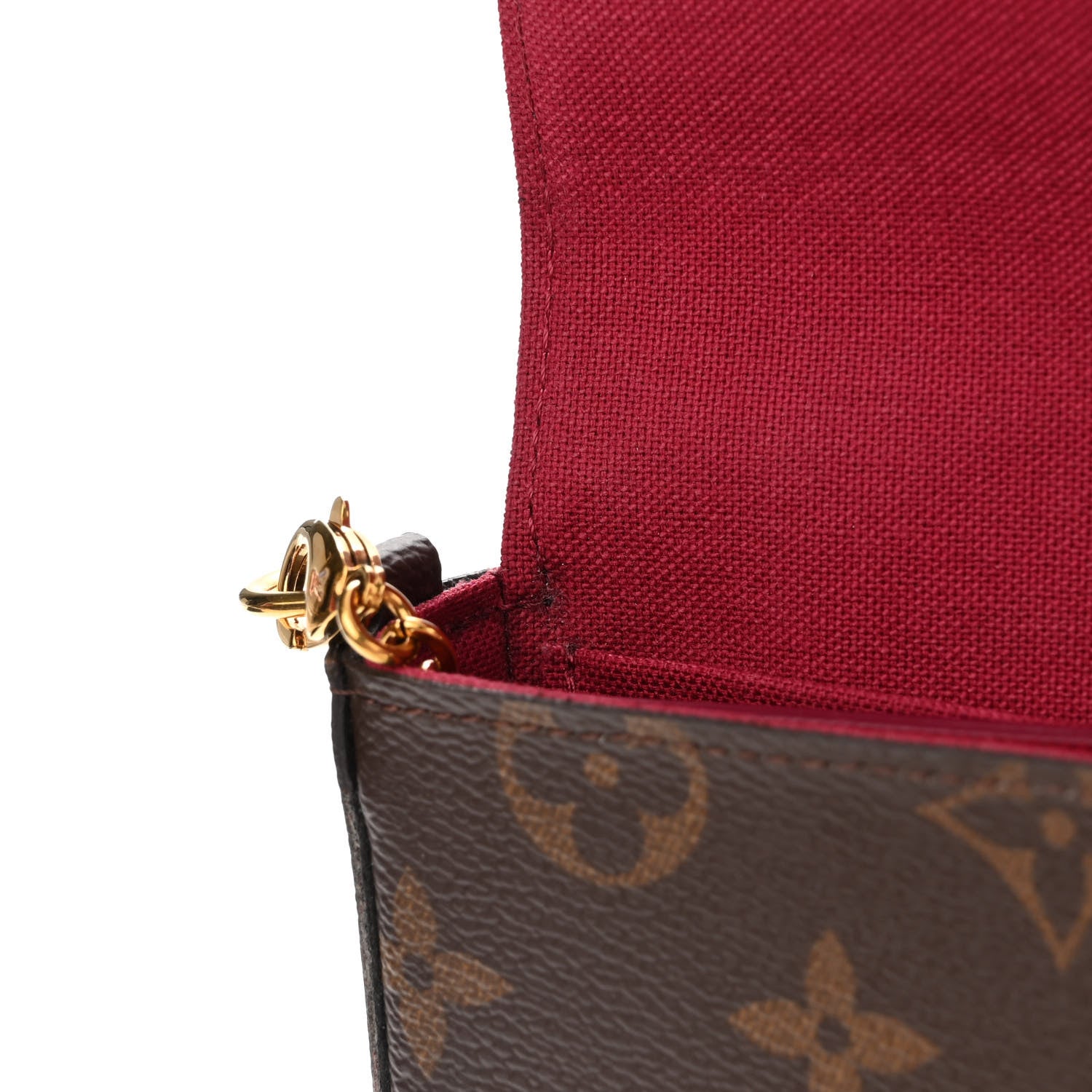Louis Vuitton Monogram Pochette Felicie Chain Wallet Fuchsia 5 of 14