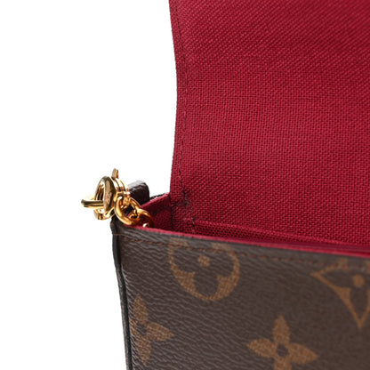 Louis Vuitton Monogram Pochette Felicie Chain Wallet Fuchsia 5 of 14