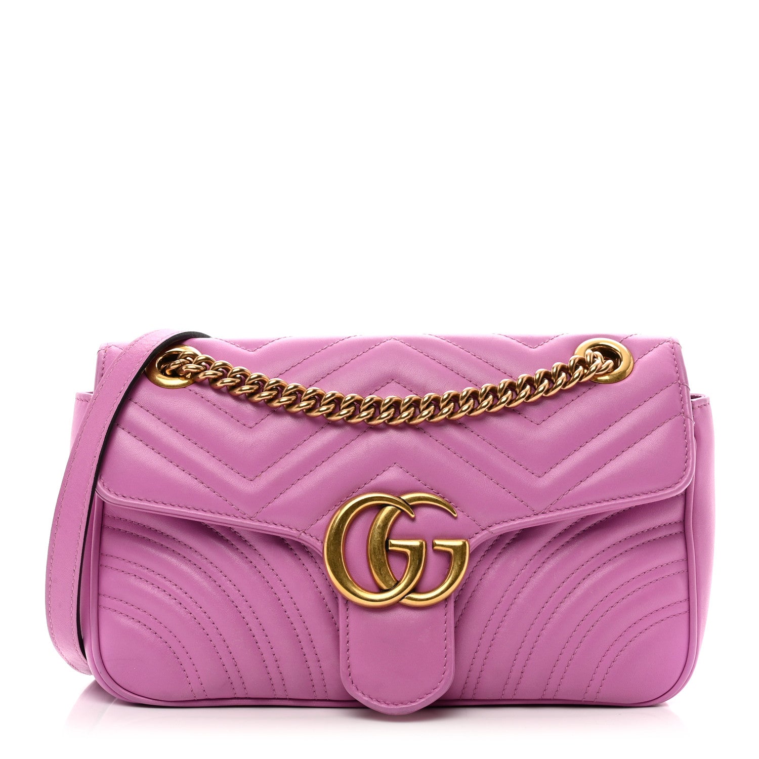 Gucci Calfskin Matelasse Small GG Marmont Shoulder Bag Candy Mousse 1 of 11