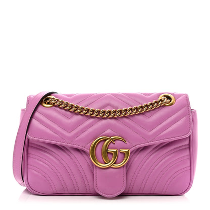 Gucci Calfskin Matelasse Small GG Marmont Shoulder Bag Candy Mousse 1 of 11