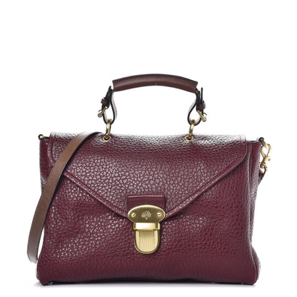 Mulberry Shiny Grain Polly Push Lock Satchel Conker 1 of 9