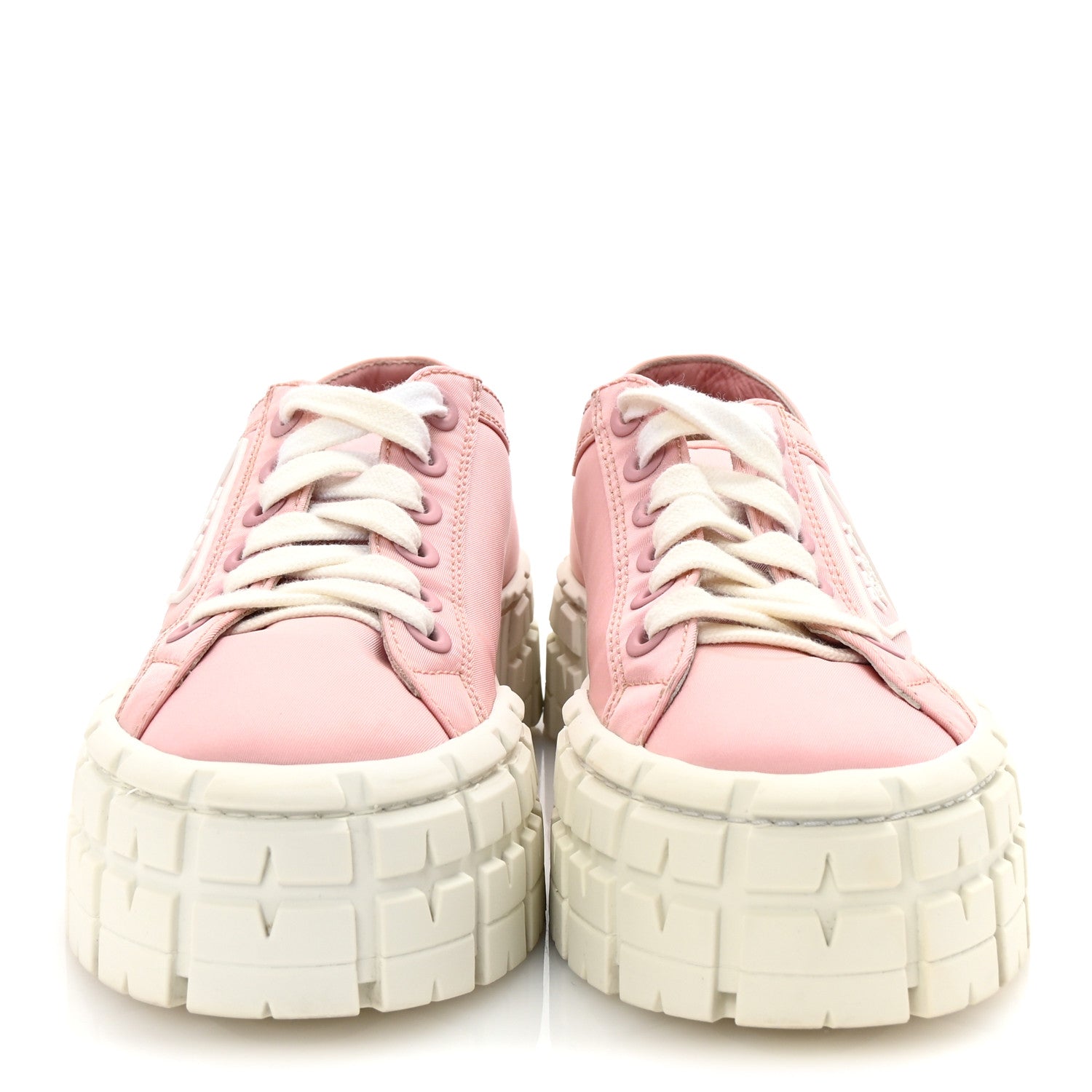 Prada Re-Nylon Gabardine Triangle Logo Double Wheel 50mm Sneakers 37.5 Alabastro 3 of 9