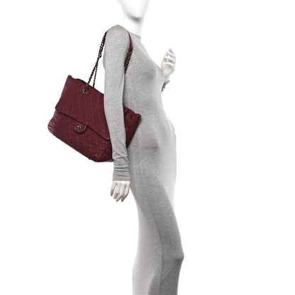 Chanel Crumpled Lambskin Quilted Large Tote Burgundy 2 of 11