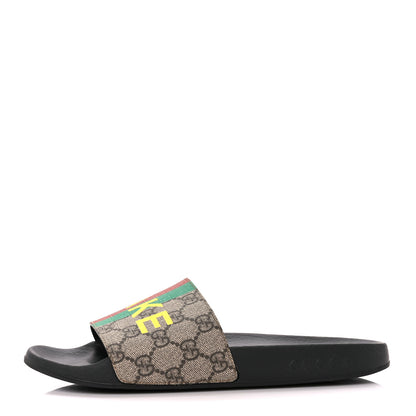 Gucci GG Supreme Monogram Fake/Not Slide Sandals 40 Beige Ebony 1 of 9