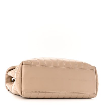 Saint Laurent Calfskin Y Quilted Monogram Medium Loulou Chain Satchel Dark Beige 3 of 9