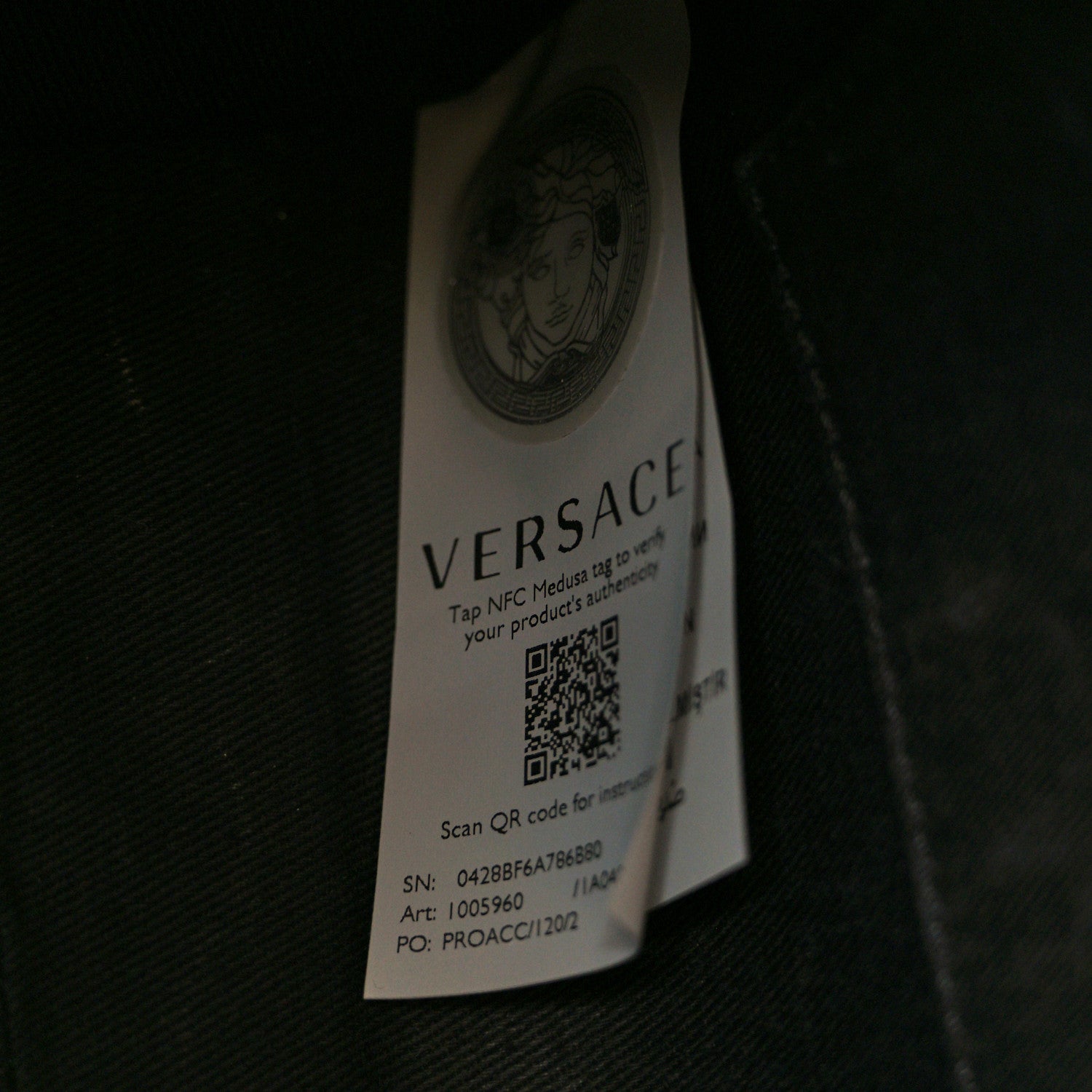 Versace Grainy Calfskin Virtus Top Handle Tote Beige 7 of 11