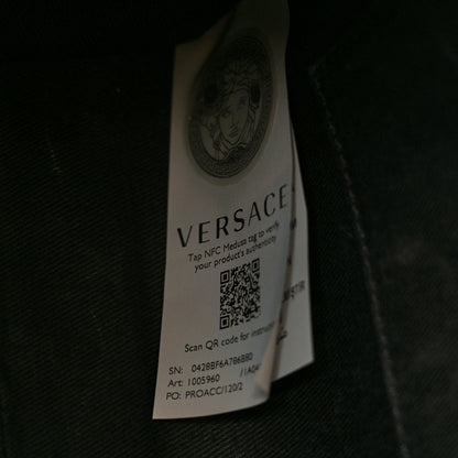 Versace Grainy Calfskin Virtus Top Handle Tote Beige 7 of 11