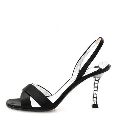 Prada Satin Crystal Pumps 38 Black 1 of 8