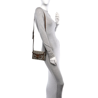 Gucci GG Supreme Monogram Mini Horsebit 1955 Shoulder Bag Beige Brown Sugar 2 of 14