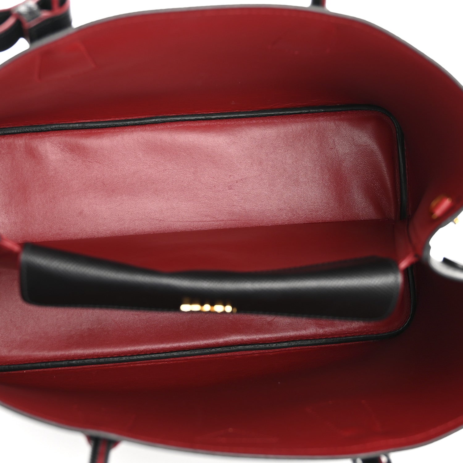 Prada Saffiano Cuir Large Double Bag Black Fuoco 5 of 12