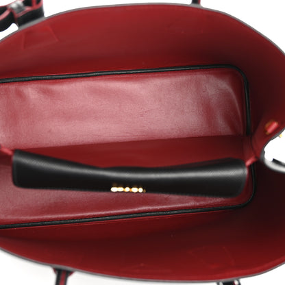 Prada Saffiano Cuir Large Double Bag Black Fuoco 5 of 12