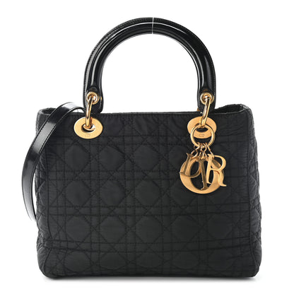 Christian Dior Nylon Cannage Medium Lady Dior Black 1 of 9