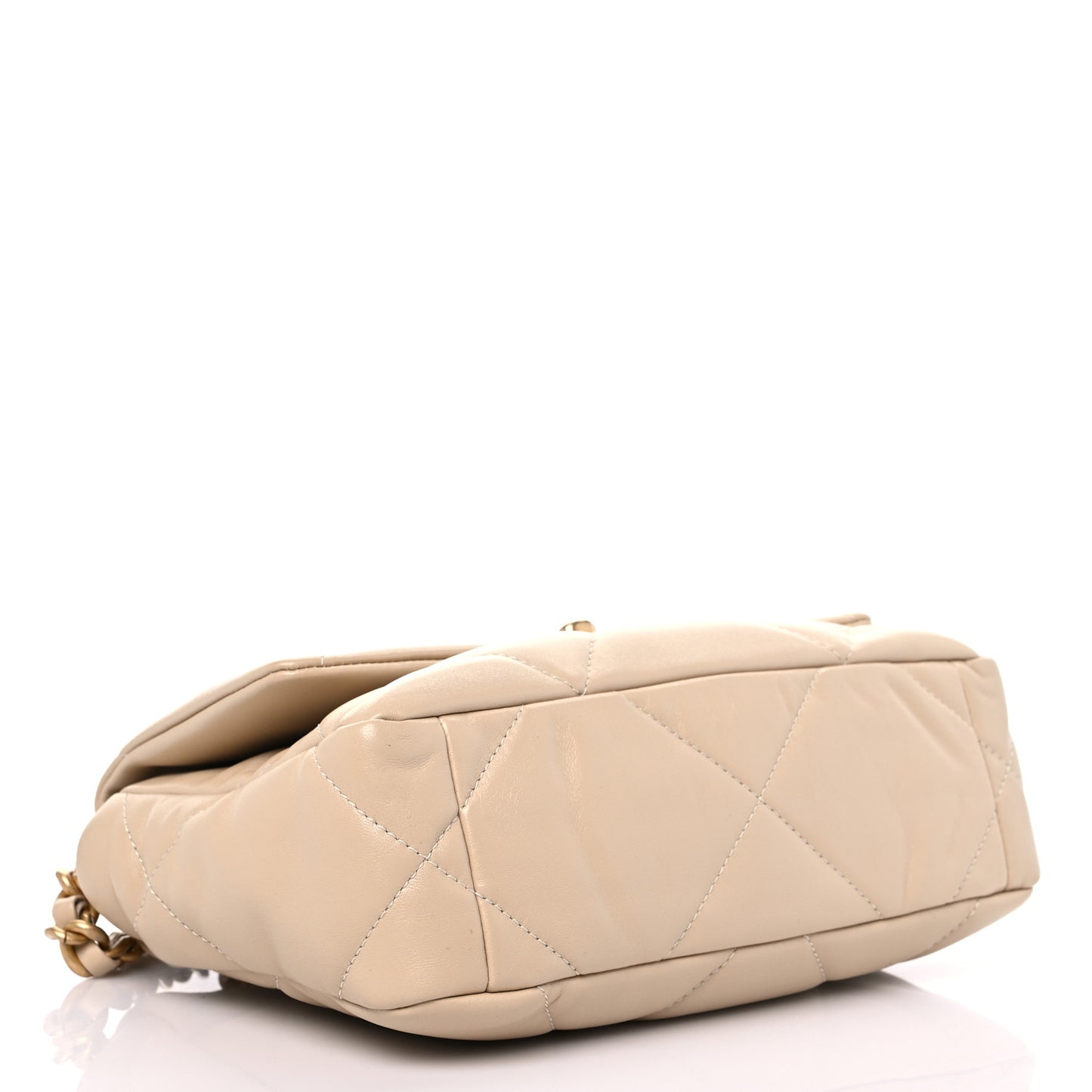 Lambskin Quilted Medium Chanel 19 Flap Light Beige