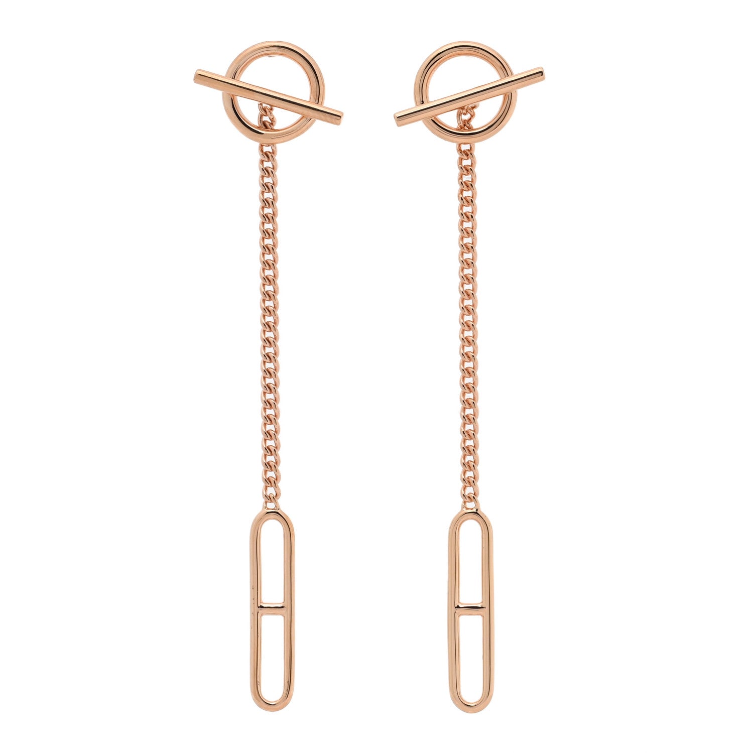 Hermes 18K Rose Gold Echappee Earrings 1 of 4
