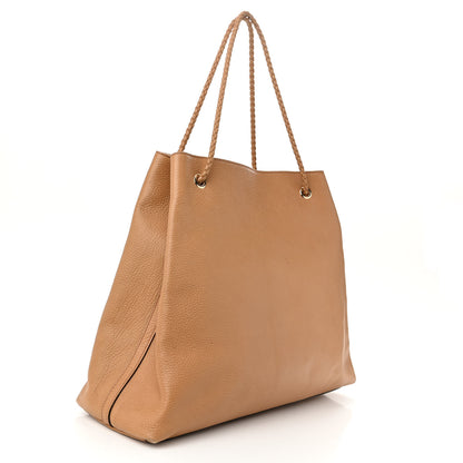 Gucci Calfskin Large Gifford Braided Handle Tote Camel 3 of 16