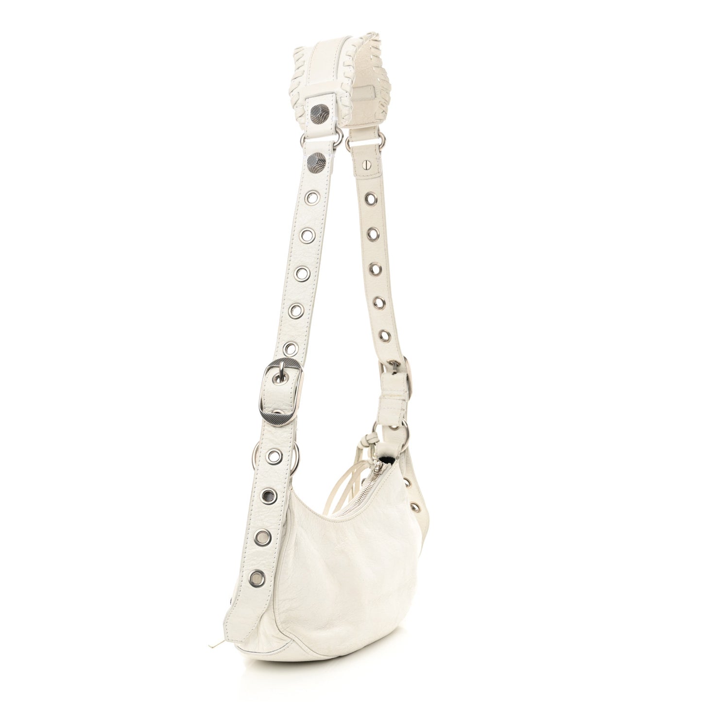 Agneau Arena Le Cagole Shoulder Bag XS Optic White
