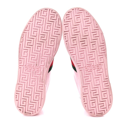 Gucci Crystal Monogram Textured Dollar Calfskin Web Womens New Ace Sneakers 41.5 Sugar Pink 5 of 11