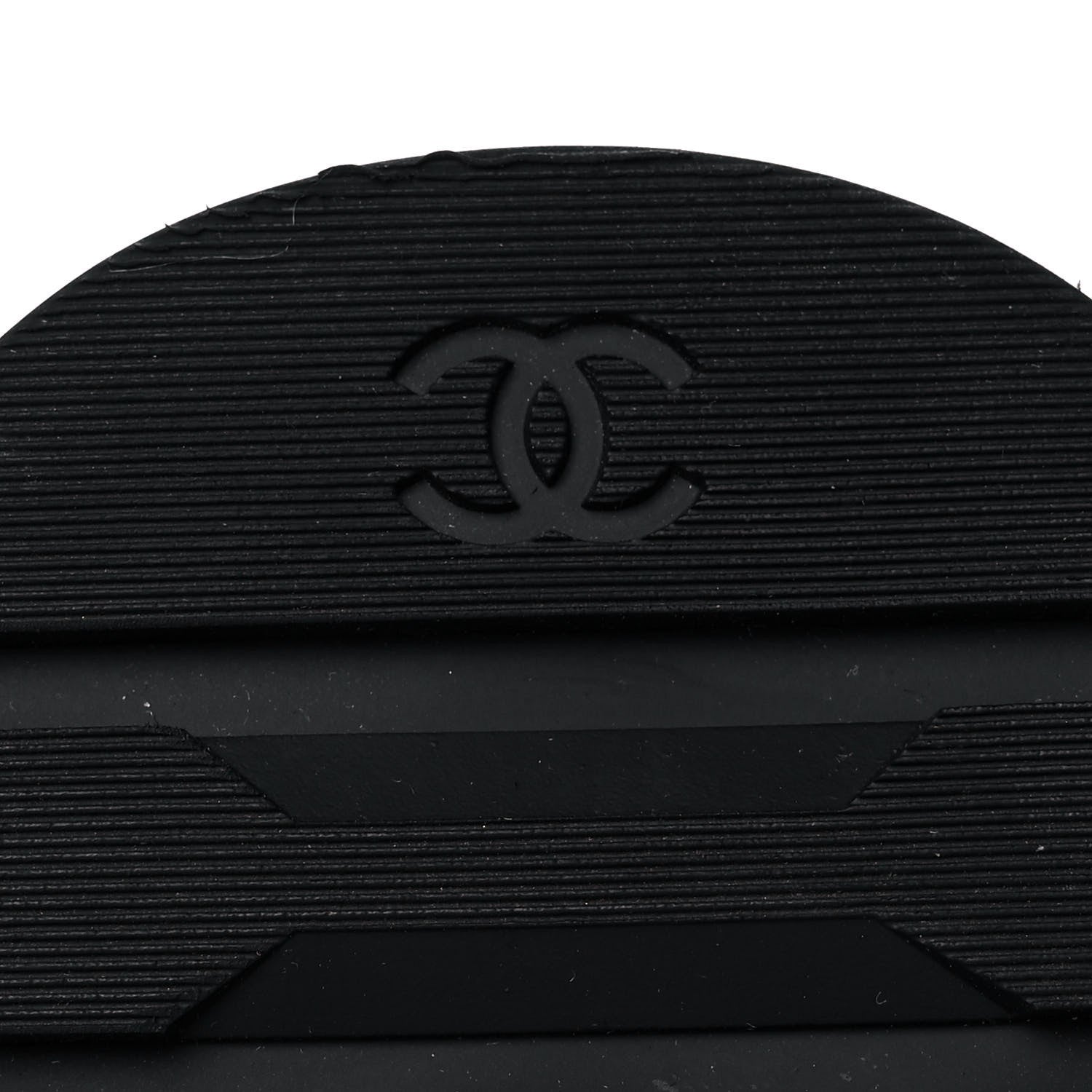 Chanel Shiny Calfskin Quilted Lace Up Combat Boots 37.5 Black 8 of 11