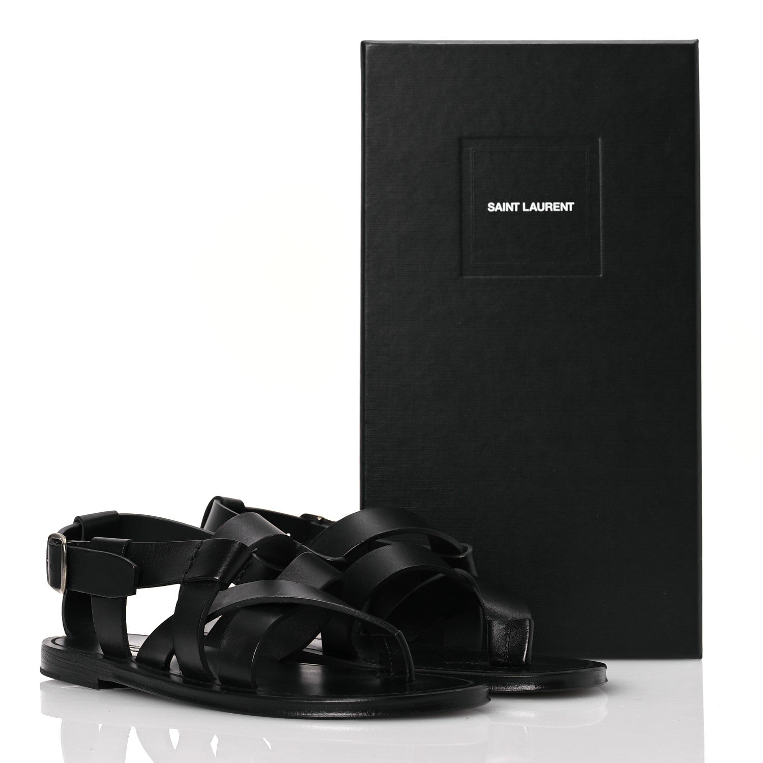 Saint Laurent Calfskin Pepe 05 Sandals 37 Black 13 of 13