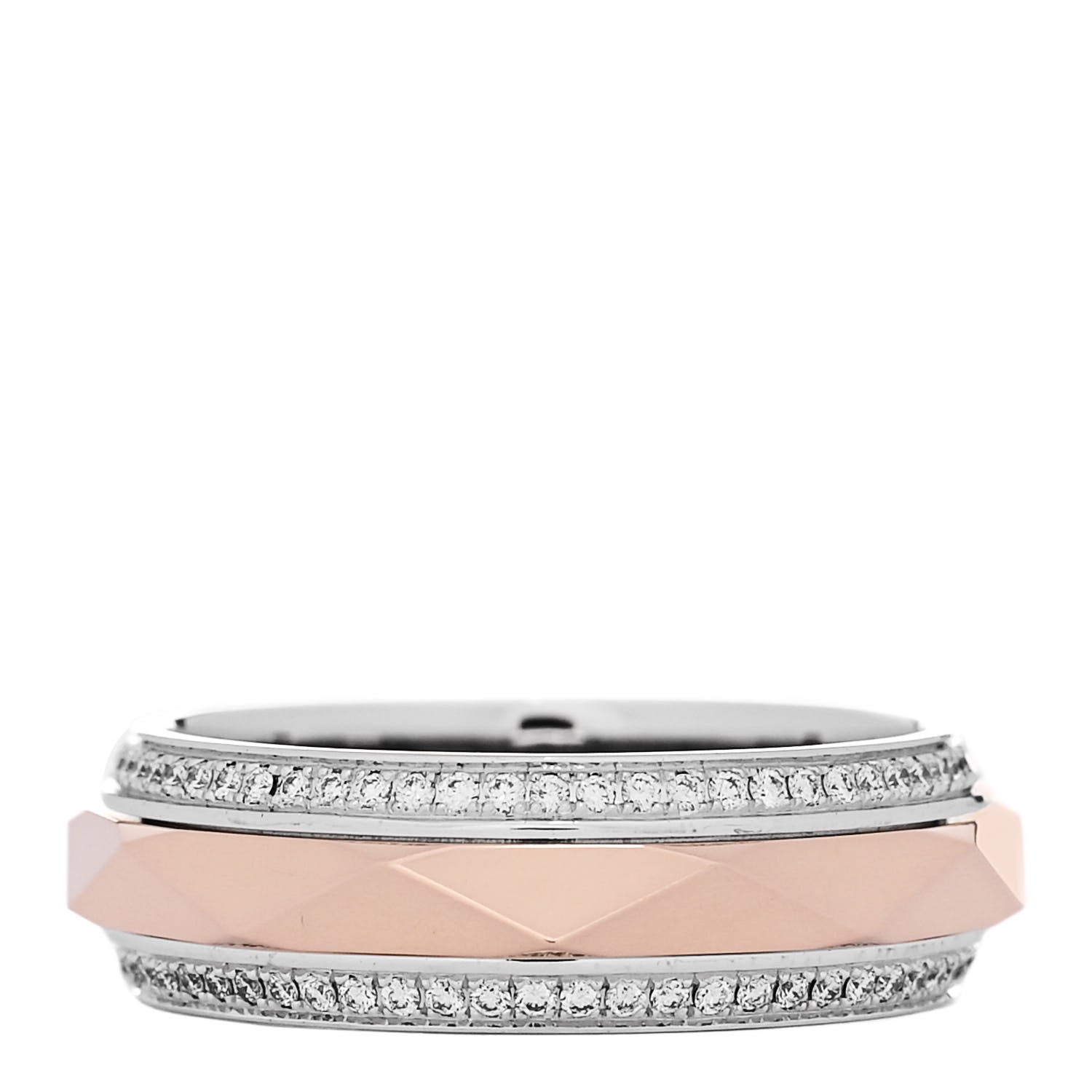 Graff 18K Rose White Gold Diamond Laurence Graff Signature Spinner Band Ring 50 5.25 3 of 4