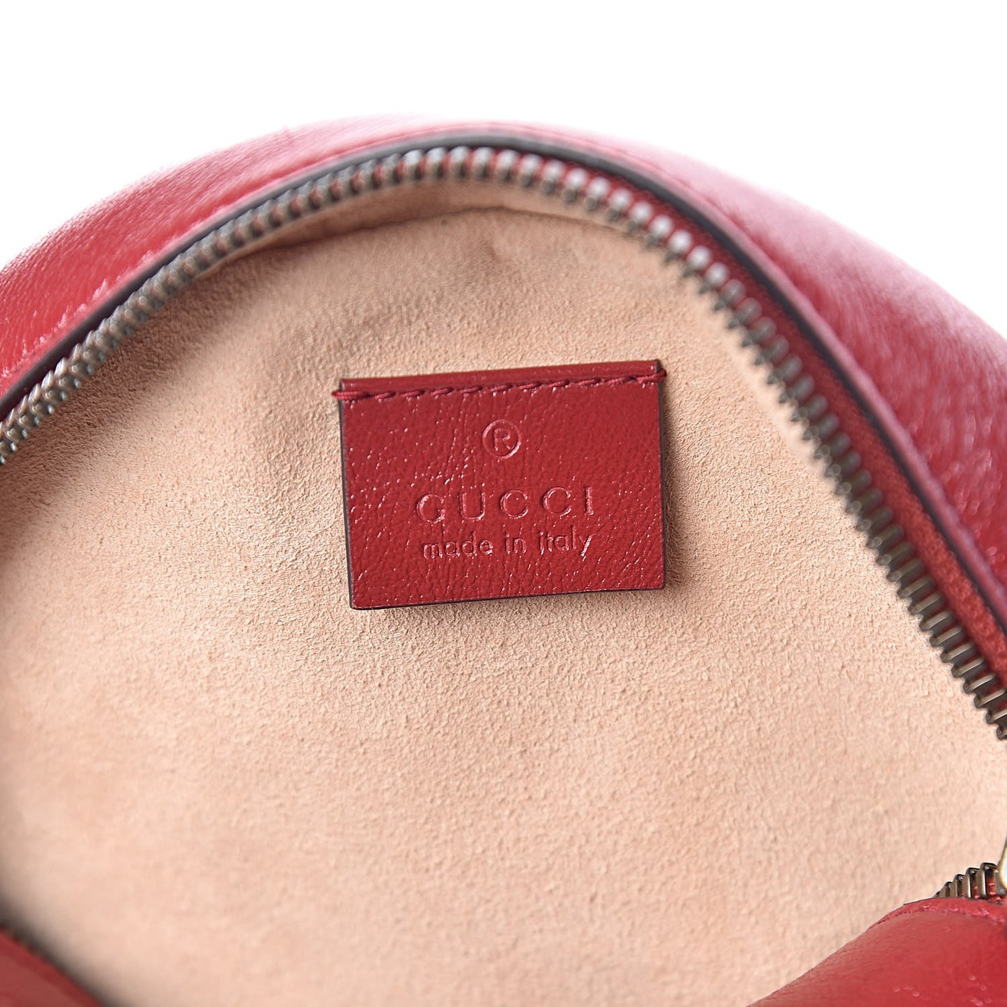 Glazed Calfskin Matelasse Heart Mini GG Marmont Round Shoulder Bag Romantic Cerise