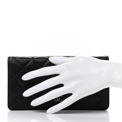 Chanel Lambskin Quilted Yen Wallet Black 2 of 11
