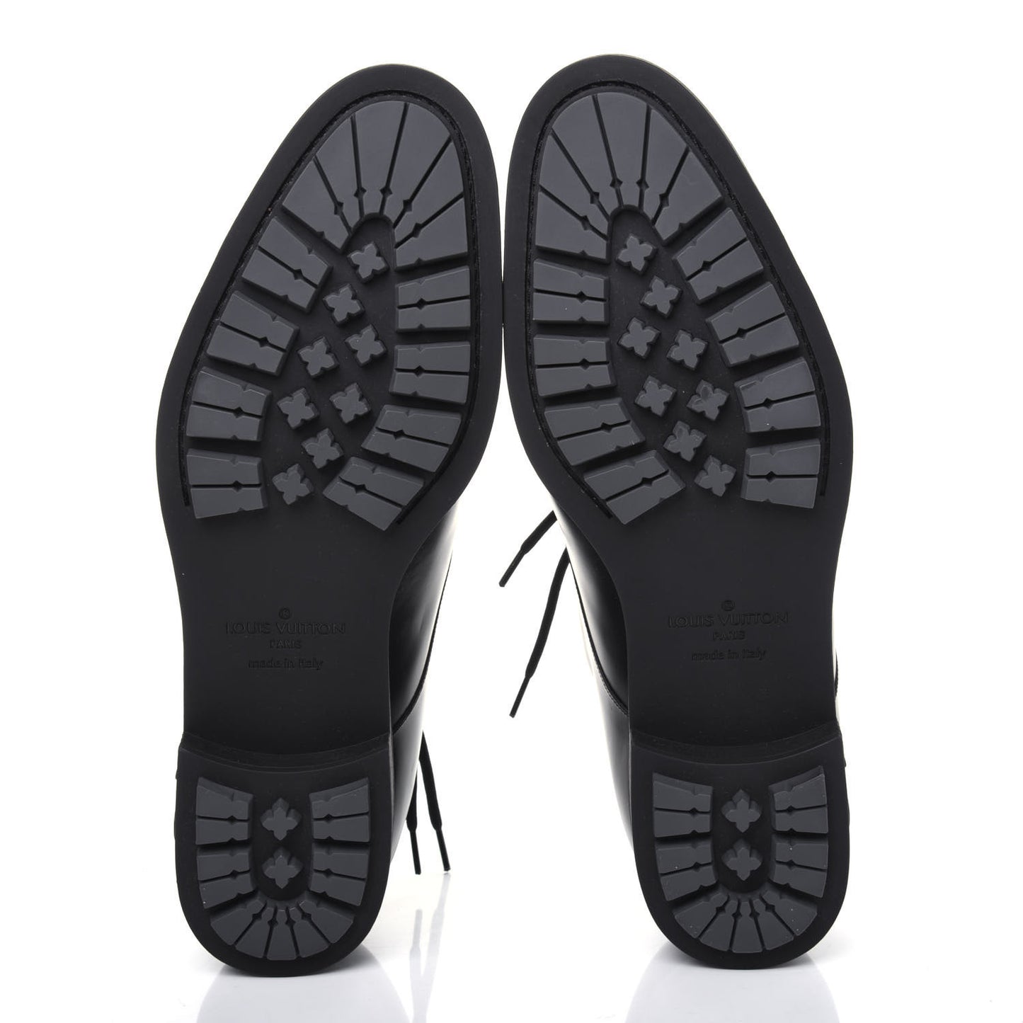 Calfskin Mens Derby LV Harness Shoes 9 Black