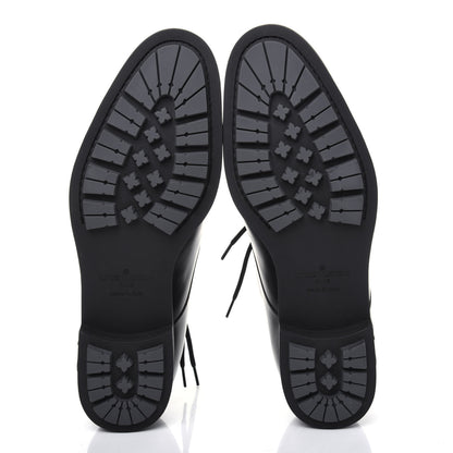 Louis Vuitton Calfskin Mens Derby LV Harness Shoes 9 Black 5 of 9