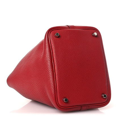 Hermes Taurillon Clemence Picotin Lock 18 PM Rouge Garance 3 of 9